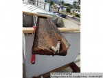 Removed rusty metal tray